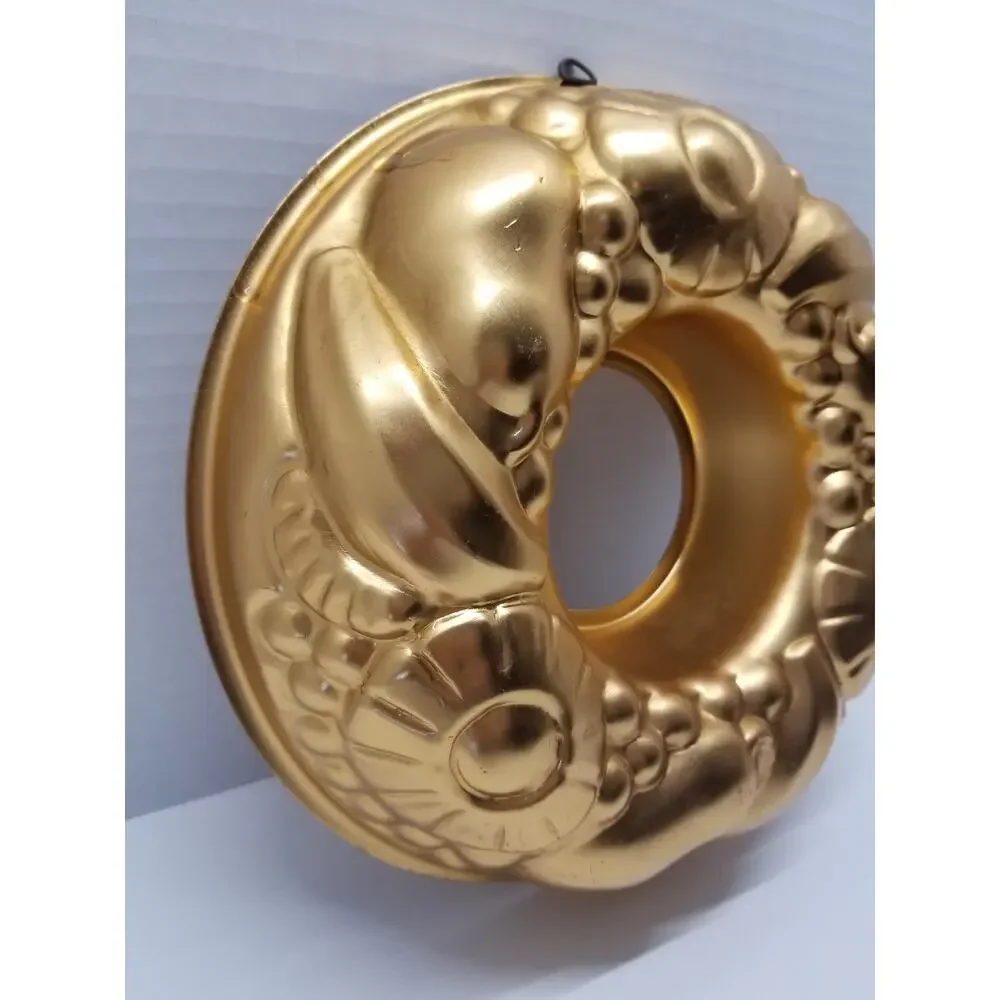 Copper Fruit Pattern Round Jello Mold